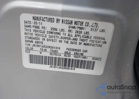 2012 Infiniti M37X z USA, uszkodzony, nr VIN JN1BY1AR2CM391916